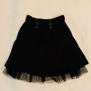 Black skirt with button detail and tulle lining